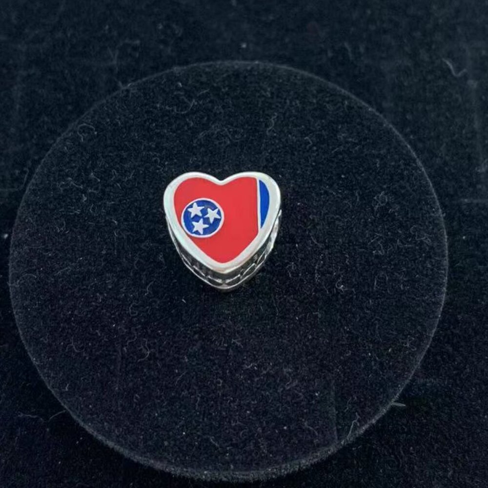 Pandora Tennessee Flag Heart Charm